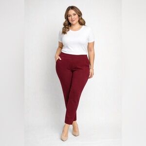 NWT Dalia Women's Burgundy Pull On Dress Pants